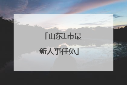 山东1市最新人事任免